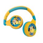 Lexibook, Minionki, składane słuchawki, 2w1, Bluetooth i przewodowe, z zabezpieczeniem głośności