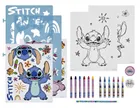 Lilo i Stitch, zestaw artystyczny z szablonami, naklejkami i kredkami, 49 elementów