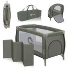 Lionelo, Sven Plus, łóżeczko turystyczne z akcesoriami, Beige Olive