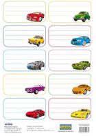 Literat, naklejki na zeszyty, auta