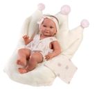Llorens, Nica, lalka bobas winylowa, w białym śpiworku, 40 cm