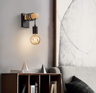 Loft, kinkiet ścienny, lampa ścienna, czarno-drewniany