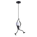 Loft, lampa sufitowa LED typ. I, ludzik, humanoid, czarna