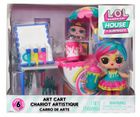 L.O.L. Surprise, Furniture Playset with Doll, Splatters + Art Cart, laleczka modowa, mebelki
