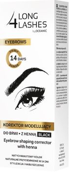 Long4Lashes, Eyebrows, korektor modelujący do brwi z henną, czarny, 10 ml