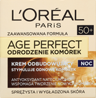 L'Oreal Paris, Age Perfect Odrodzenie Komórek 50+, krem odbudowujący na noc, 50 ml