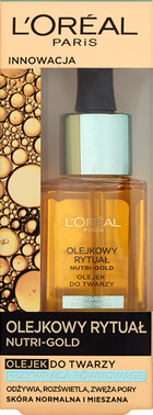 L'Oreal Paris, Nutri-Gold Olejkowy Rytuał, olejek do twarzy skóra normalna i mieszana, 30 ml