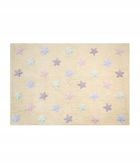 Lorena Canals, dywan bawełniany Tricolor Star waniliowy120-160cm