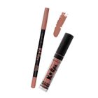 Lovely, K-Lips Matte Liquid Lipstick & Lip Liner, zestaw do wykonywania makijażu ust, nr 3, Milky Brown