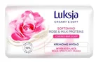 Luksja, Creamy & Soft, wygładzające kremowe mydło w kostce, róża & proteiny mleka, 90g