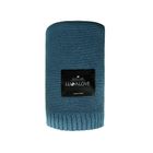 LullaLove, całoroczny koc bambusowo-bawełniany, skandynawski splot, granatowy, 120-100 cm