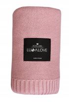 LullaLove, całoroczny koc bambusowo-bawełniany, skandynawski splot, piwonia, 120-100 cm