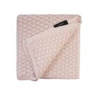 LullaLove, kocyk bambusowy, ażurkowy, pudrowy róż, 90-90 cm