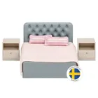 Lundby, meble do sypialni w domku dla lalek, basic