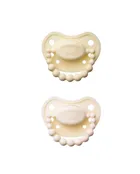 Luu Kids, zestaw: smoczek, Creamy Lemon + smoczek, American Cream, 0-3 m, 2 szt.