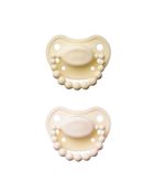 Luu Kids, zestaw: smoczek, Creamy Lemon + smoczek, American Cream, 3-6 m, 2 szt.