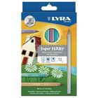 Lyra, Super Ferby, kredki ołówkowe dla leworęcznych, matalic, 12 kolorów