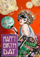 Madame Treacle, karnet B6 z kopertą, Urodziny, Kobieta z wachlarzem