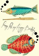 Madame Treacle, karnet urodzinowy z kopertą B6, Ryby 2