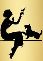 Madame Treacle, karnet z kopertą B6, brokatowy, Kobieta na złotym tle