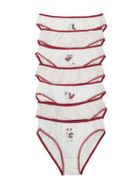 Majtki figi damskie, białe, zestaw, 7 szt., Berrak