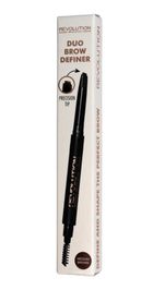 Makeup Revolution, Duo Brow Definer, kredka do brwi i szczoteczka, Medium Brown