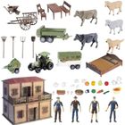 Maksik, farma z rolnikami i gosposią, zestaw figurek