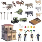 Maksik, farma z rolnikami i gosposią, zestaw figurek