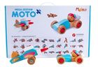 MalBlo, Mega Zestaw Moto, pojazdy drewniane, 36 elementów
