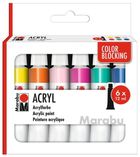 Marabu, Color Blocking, farby akrylowe, 12 ml, 6 kolorów