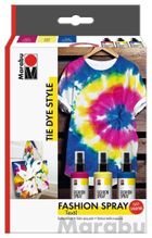 Marabu, farby do tkanin w spreju, tie dye, 4 elementy