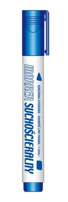Marker suchościeralny, okrągła końcówka, niebieski