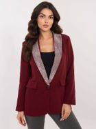 Marynarka damska, bordowa, Italy Moda