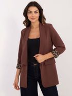 Marynarka damska, brązowa, Italy Moda