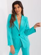 Marynarka damska, turkusowa, Italy Moda