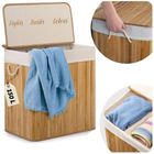 Massido, bambusowy kosz na pranie z pokrywą, 150l