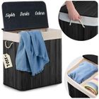 Massido, bambusowy kosz na pranie z pokrywą, 150l