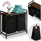 Massido, kosz na pranie, dwukomorowy na stelażu, 80l