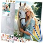 Massido, obraz do malowania po numerach, Portret kobiety z koniem, 40-50 cm