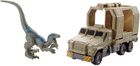 Matchbox, Jurassic World, transporter dinozaurów, zestaw z figurką Velociraptor