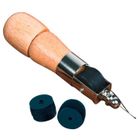 Maximex, szydło do szycia ręcznego z drewnianą rączką, 2 zapasowe szpulki