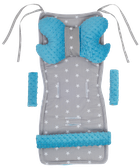 Medi Partners, Stars, wkładka do wózka, komplet, szary, turkusowy