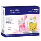 Mediheal, Korean Skincare Set, zestaw: maski w płachcie, 2-24 ml + szklany masażer