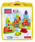Mega Bloks, First Builders, Ćwiczymy ABC!, klocki, 40 elementów