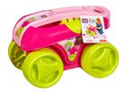 Mega Bloks, Wózek z klockami, różowy, 25 elementów