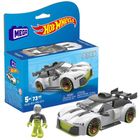 MEGA Hot Wheels, Audi R8 LMS GT2, wyścigówka + figurka, klocki, 73 elementy