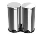 Meliconi, dwukomorowy kosz na śmieci do segregacji Ecolux 60 L, inox