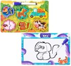 Merkpol, drewniane puzzle, układanka z tablicą, farma