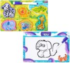Merkpol, drewniane puzzle, układanka z tablicą, zwierzęta safari