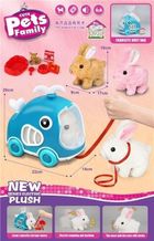 Merkpol, królik interaktywny z transporterem i akcesoriami